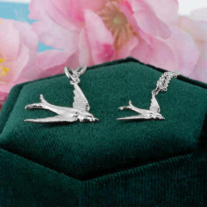 Swallow Large Necklace - Sterling Silver