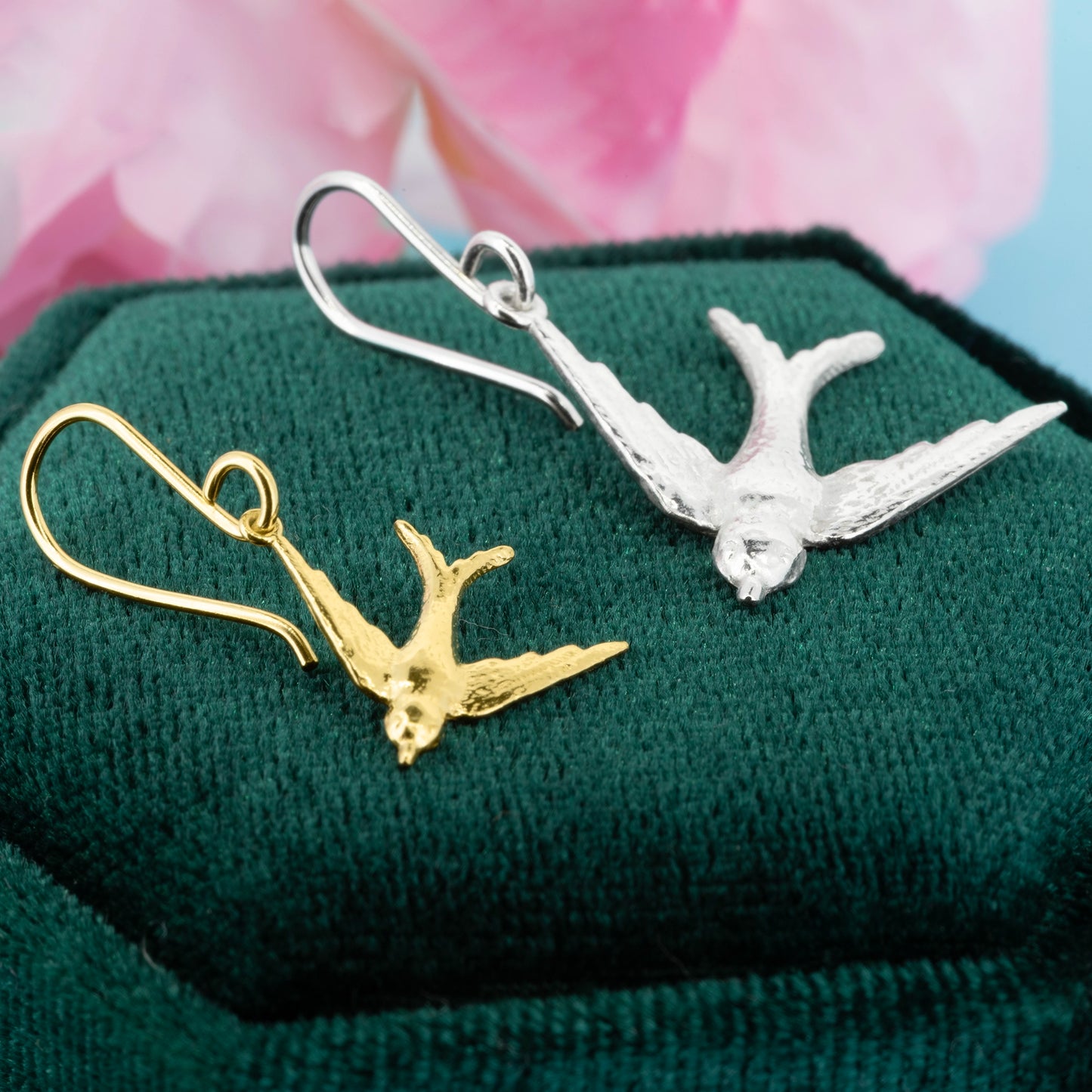 Swallow Small Drop Earrings - Yellow Gold Vermeil