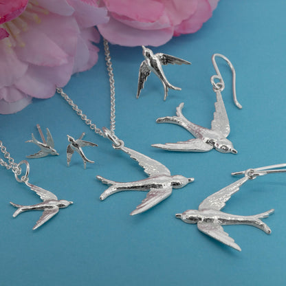 Swallow Small Stud Earrings - Sterling Silver