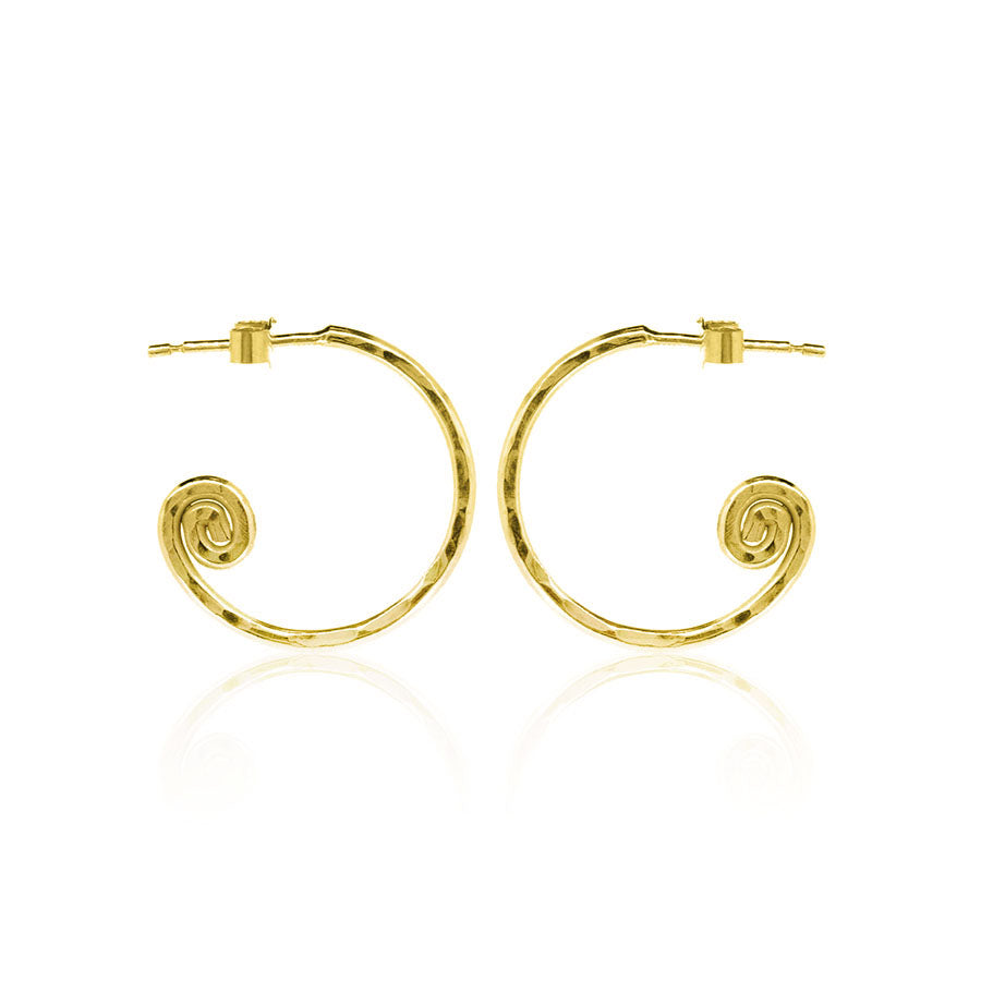 Spiral Large Hoop Earrings - Yellow Gold Vermeil Hoop Earrings