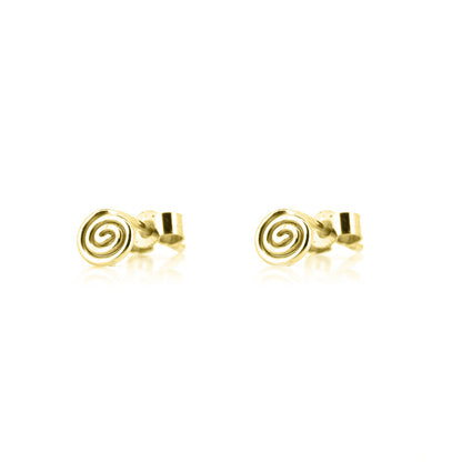 Spiral Small Stud Earrings - Yellow Gold Vermeil Stud Earrings