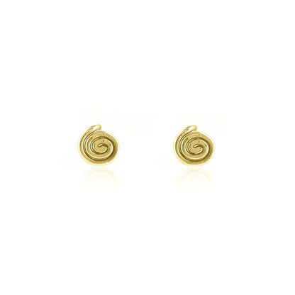Spiral Small Stud Earrings - Yellow Gold Vermeil Stud Earrings