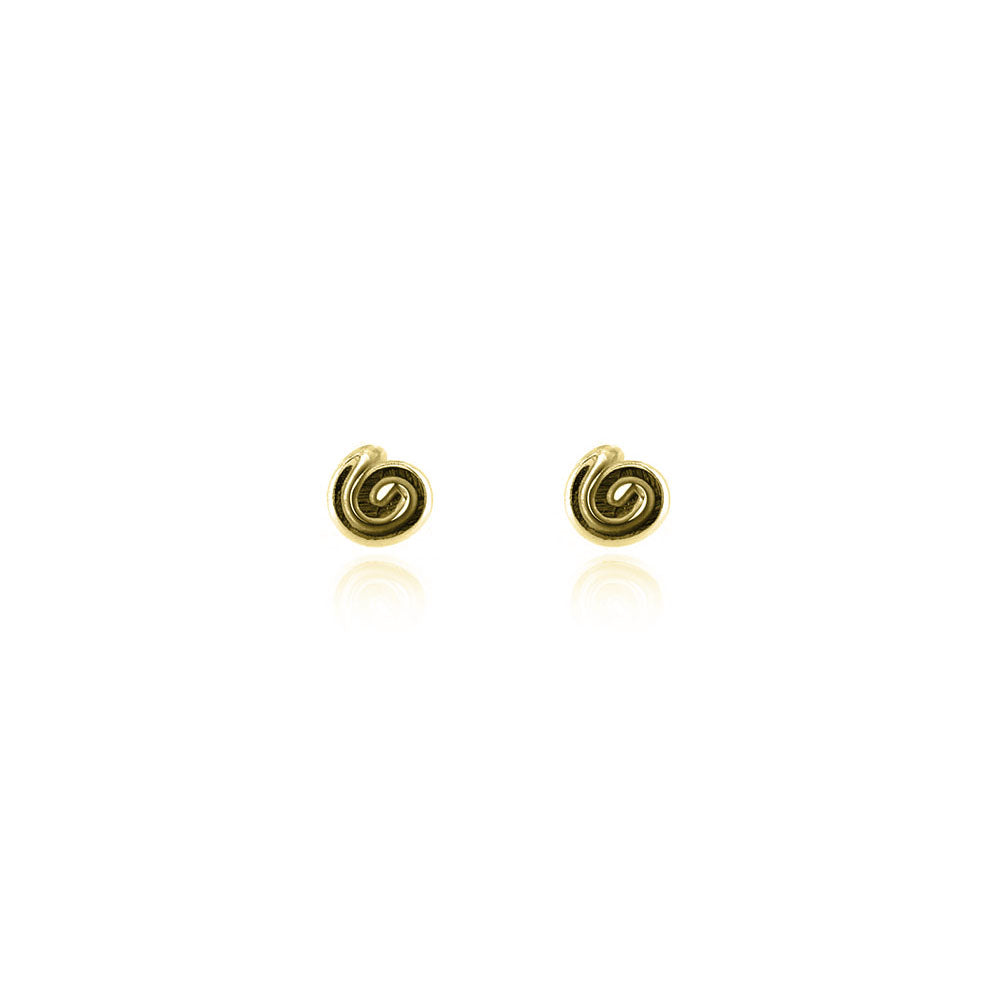 Spiral Tiny Stud Earrings - Yellow Gold Vermeil
