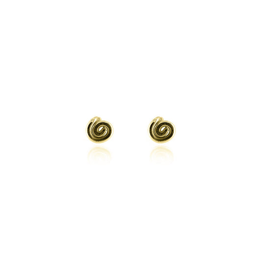 Spiral Tiny Stud Earrings - Yellow Gold Vermeil