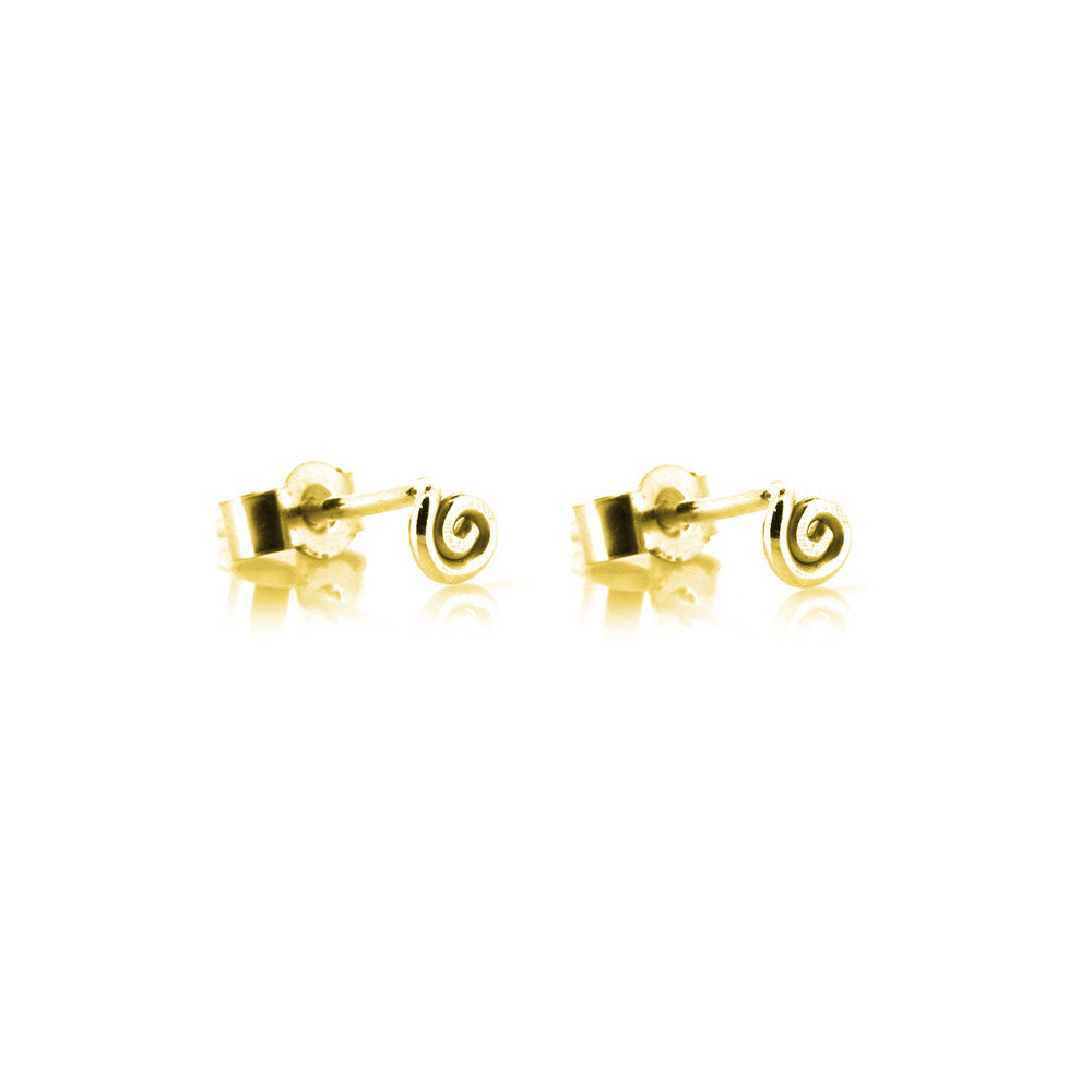 Spiral Tiny Stud Earrings - Yellow Gold Vermeil