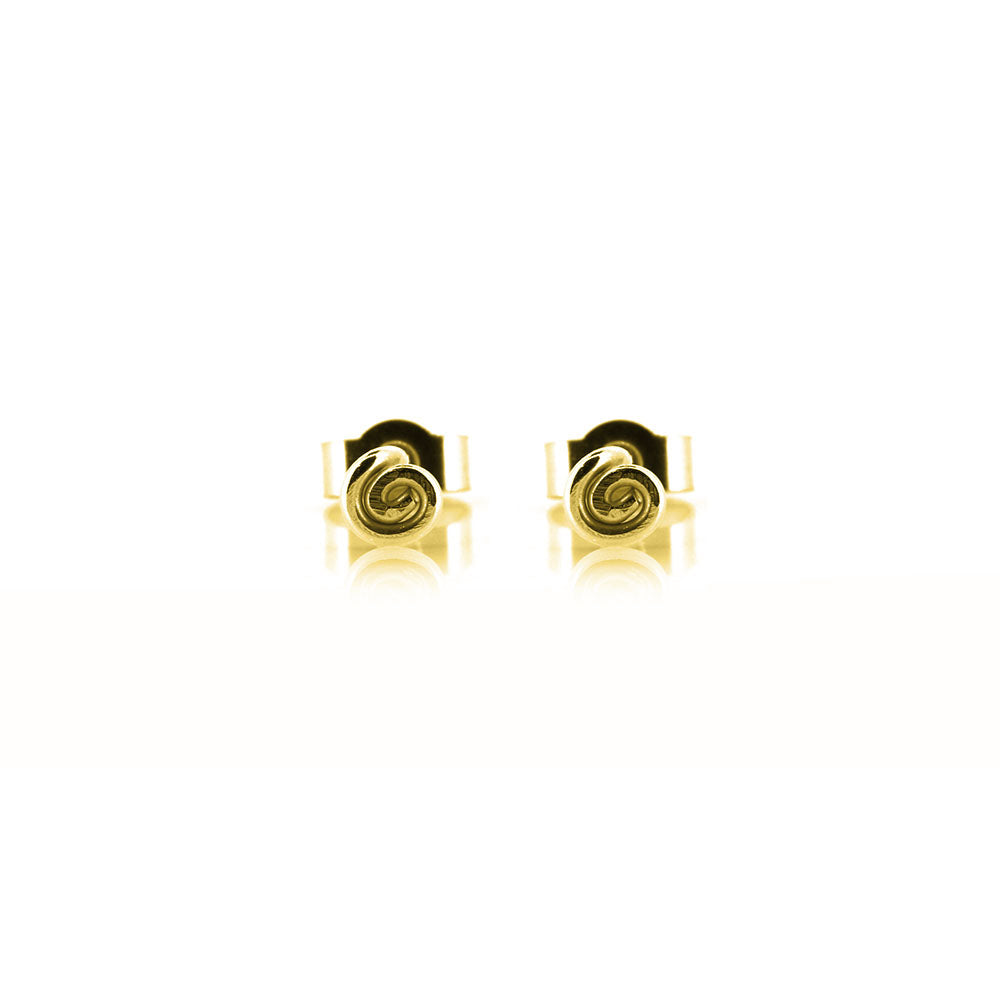 Spiral Tiny Stud Earrings - Yellow Gold Vermeil