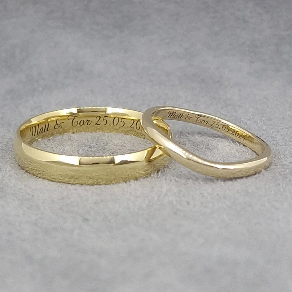Shaped to fit and court wedding rings by Golden Snowdrop Jewellers in Shaftesbury Dorset near Wincanton 