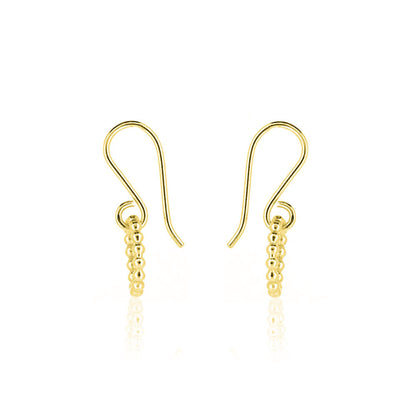 Solar Circle Beaded Small Drop Earrings - Yellow Gold Vermeil Drop Earrings