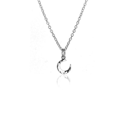 Crescent Moon Small Necklace - Sterling Silver Necklace
