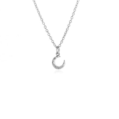 Crescent Moon Small Necklace - Sterling Silver Necklace