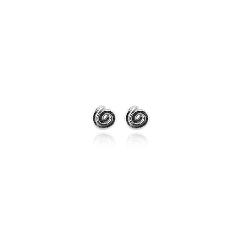 Spiral Tiny Stud Earrings - Sterling Silver