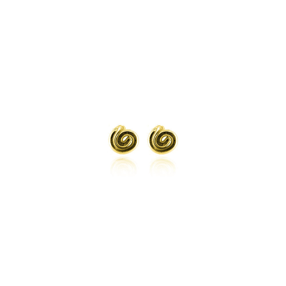 Spiral Tiny Stud Earrings - Yellow Gold Vermeil
