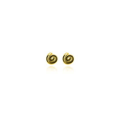 Spiral Tiny Stud Earrings - Yellow Gold Vermeil Stud Earrings