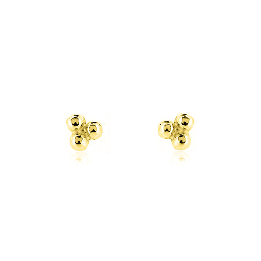 Alyssia Trefoil Stud Earrings - Yellow Gold Vermeil Stud Earrings