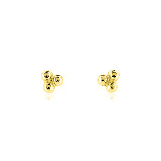 Alyssia Trefoil Stud Earrings - Yellow Gold Vermeil Stud Earrings