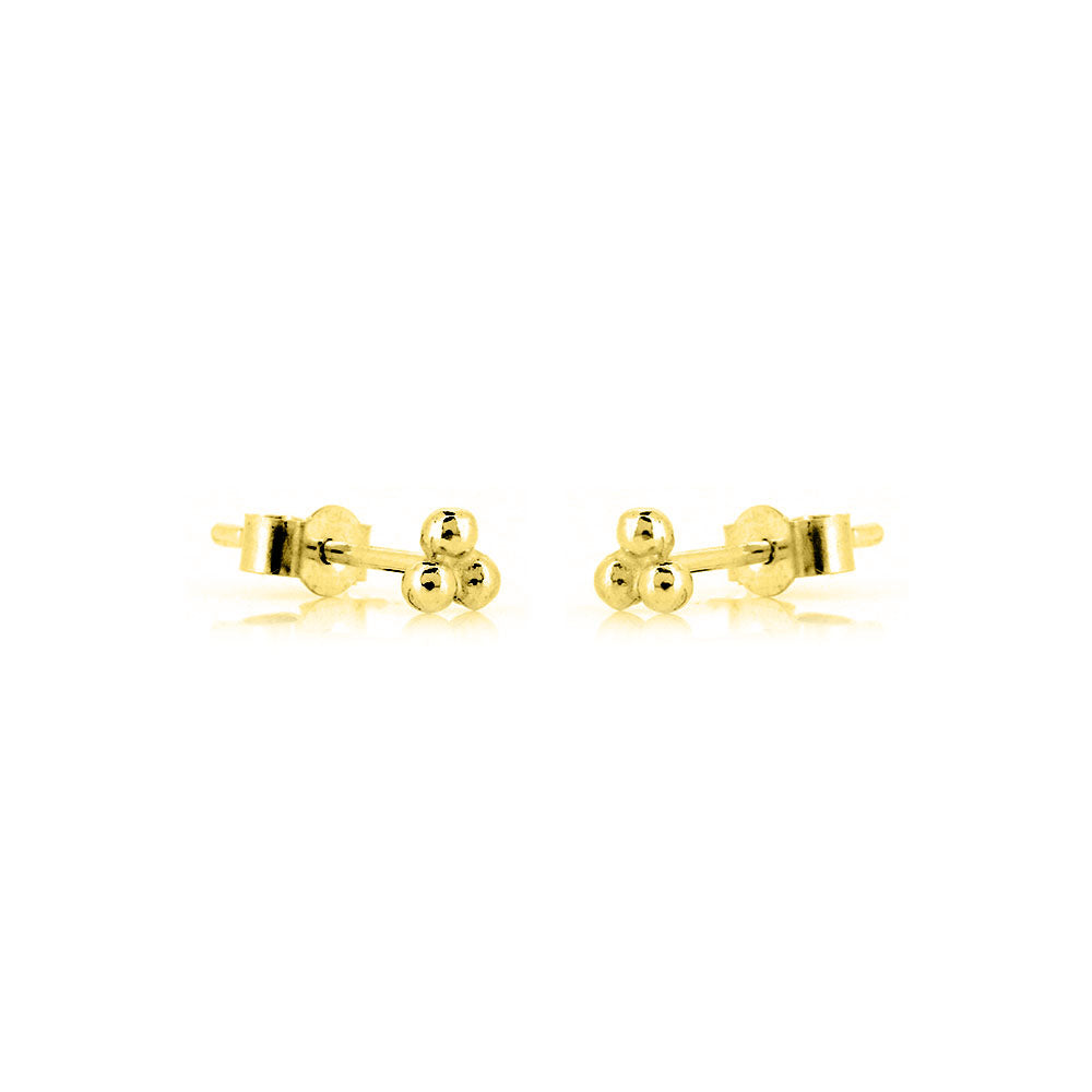Alyssia Trefoil Stud Earrings - Yellow Gold Vermeil Stud Earrings