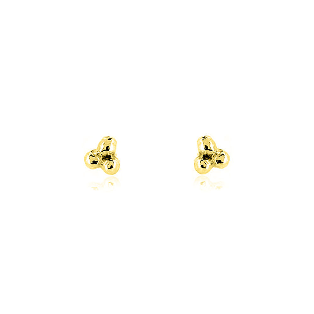 Alyssia Trefoil Micro Stud Earrings - Yellow Gold Vermeil Stud Earrings