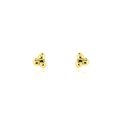 Alyssia Trefoil Micro Stud Earrings - Yellow Gold Vermeil Stud Earrings