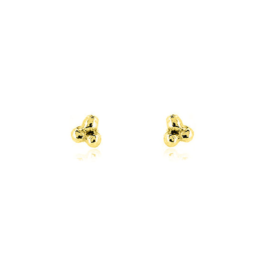 Alyssia Trefoil Micro Stud Earrings - Yellow Gold Vermeil Stud Earrings