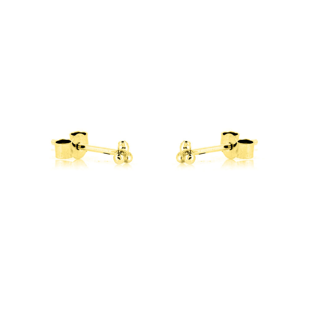 Alyssia Trefoil Micro Stud Earrings - Yellow Gold Vermeil Stud Earrings