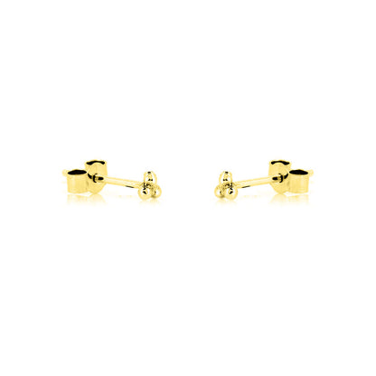 Alyssia Trefoil Micro Stud Earrings - Yellow Gold Vermeil Stud Earrings