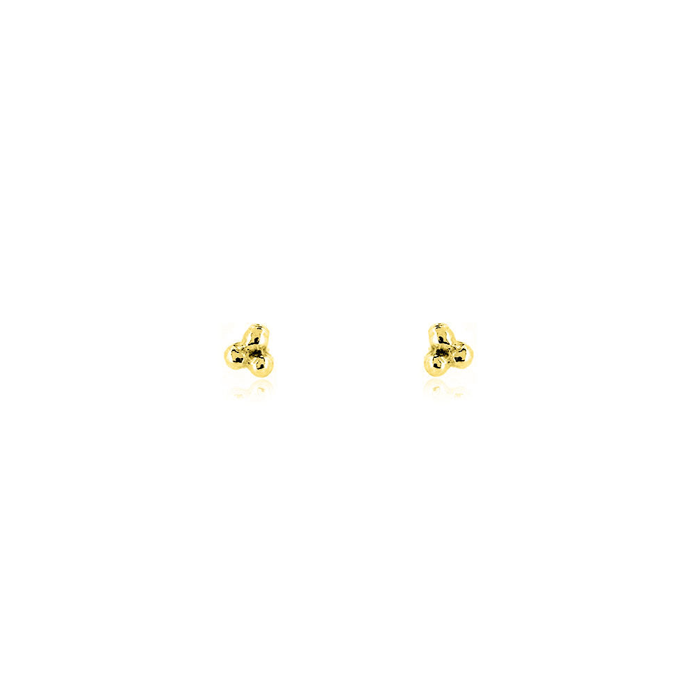 Alyssia Trefoil Micro Stud Earrings - Yellow Gold Vermeil Stud Earrings