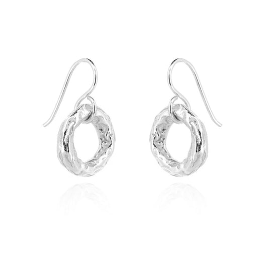 Tidal Circle Drop Earrings - Sterling Silver Drop Earrings
