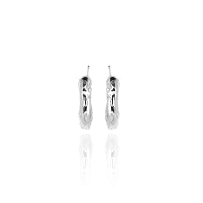 Tidal Circle Hoop Stud Earrings - Sterling Silver