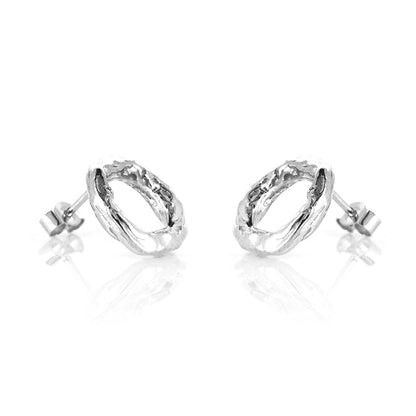 Tidal Circle Stud Earrings - Sterling Silver Stud Earrings