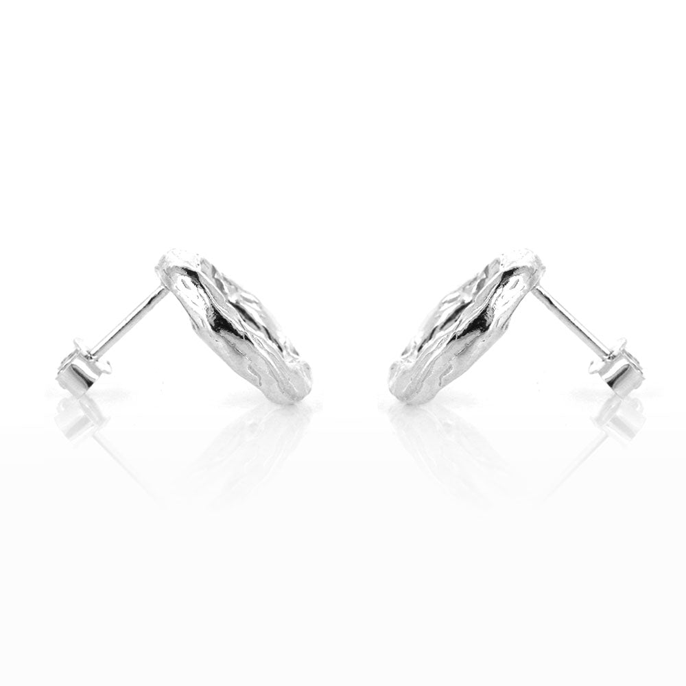 Tidal Circle Stud Earrings - Sterling Silver Stud Earrings