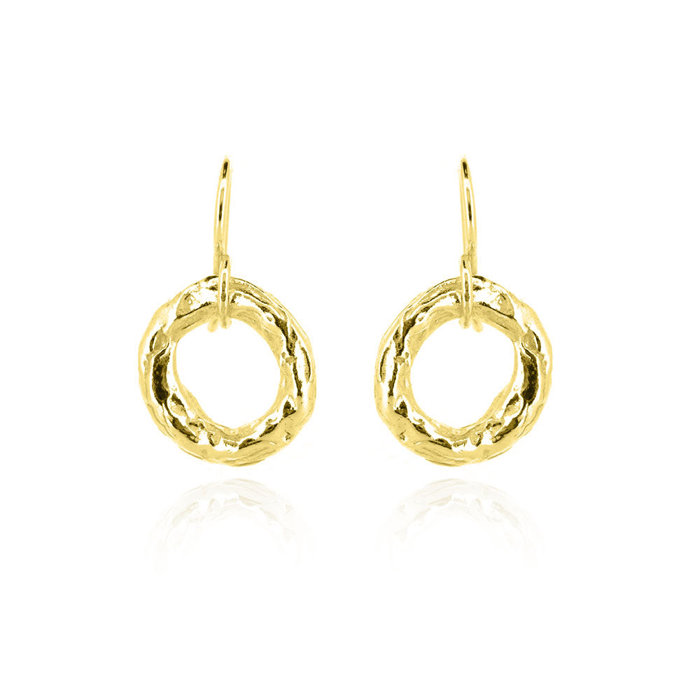 Tidal Circle Drop Earrings - Yellow Gold Vermeil Drop Earrings