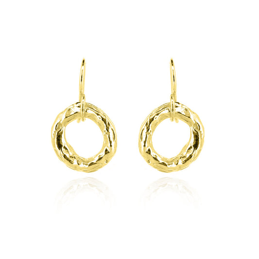 Tidal Circle Drop Earrings - Yellow Gold Vermeil Drop Earrings