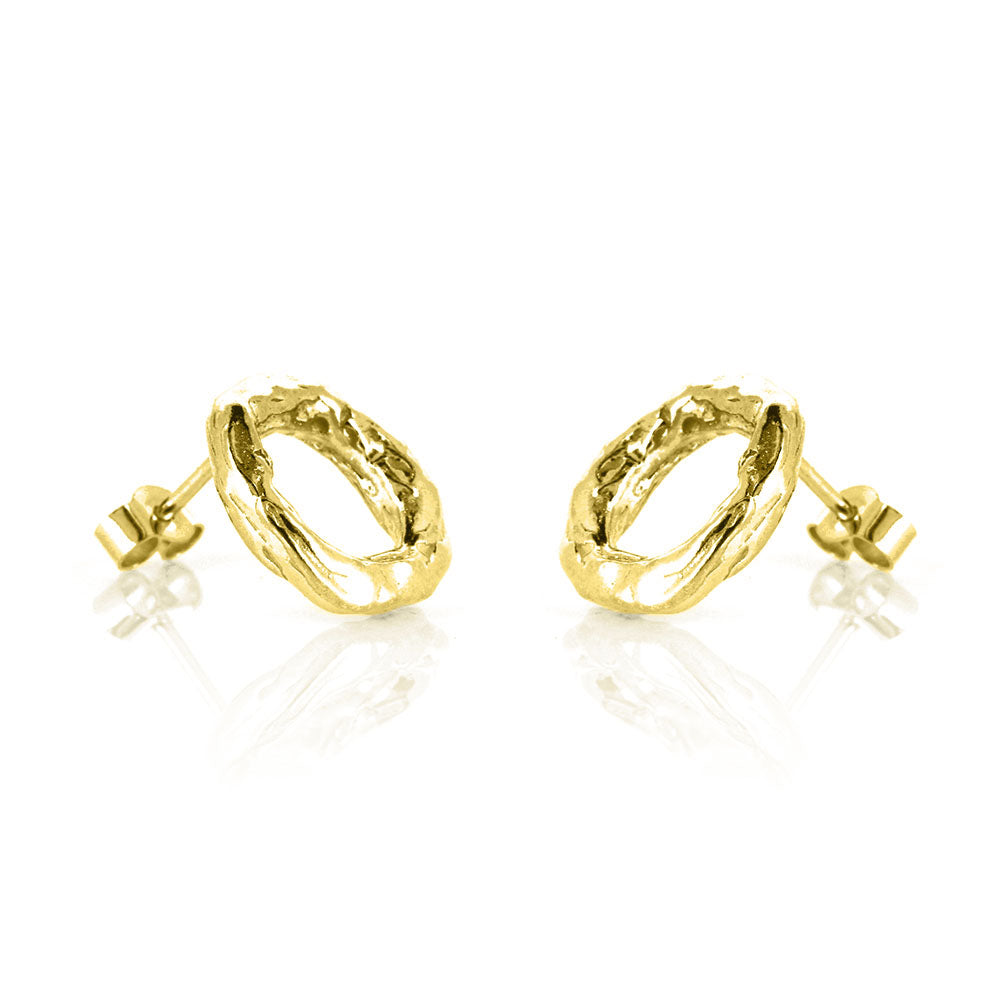 Tidal Circle Stud Earrings - Yellow Gold Vermeil Stud Earrings