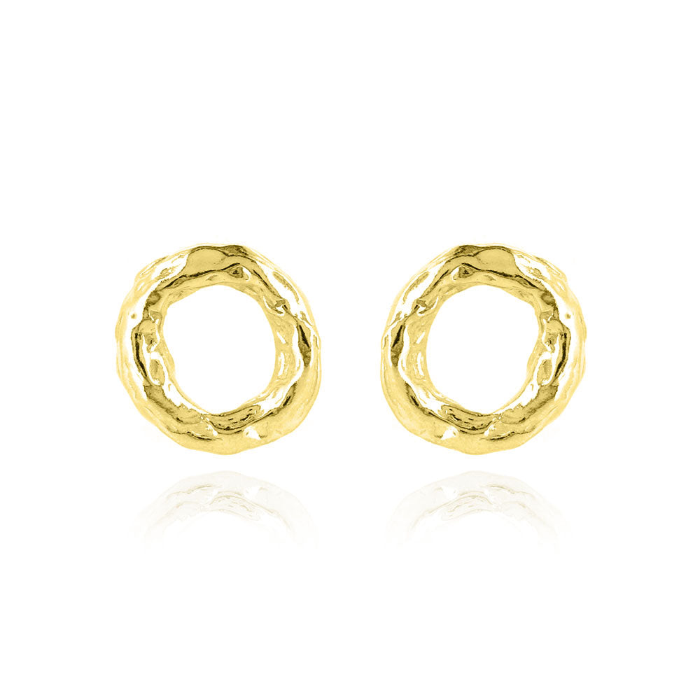 Tidal Circle Stud Earrings - Yellow Gold Vermeil Stud Earrings