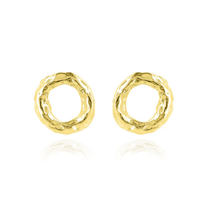 Tidal Circle Stud Earrings - Yellow Gold Vermeil Stud Earrings