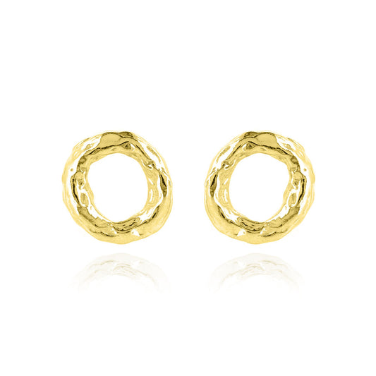 Tidal Circle Stud Earrings - Yellow Gold Vermeil Stud Earrings