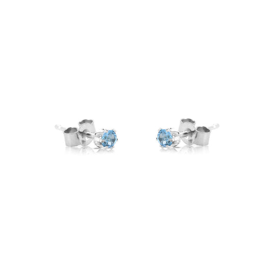 Brisa Swiss Blue Topaz 3mm Stud Earrings - Sterling Silver Stud Earrings