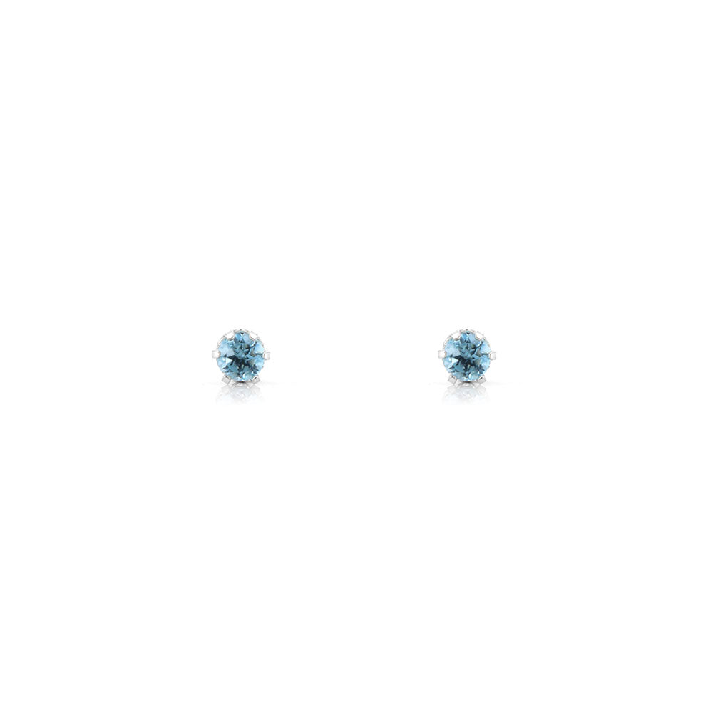 Brisa Swiss Blue Topaz 3mm Stud Earrings - Sterling Silver Stud Earrings