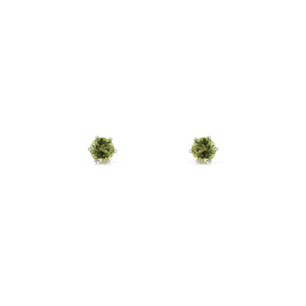 Brisa Peridot 3mm Stud Earrings - Sterling Silver Stud Earrings