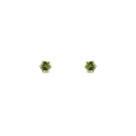 Brisa Peridot 3mm Stud Earrings - Sterling Silver Stud Earrings