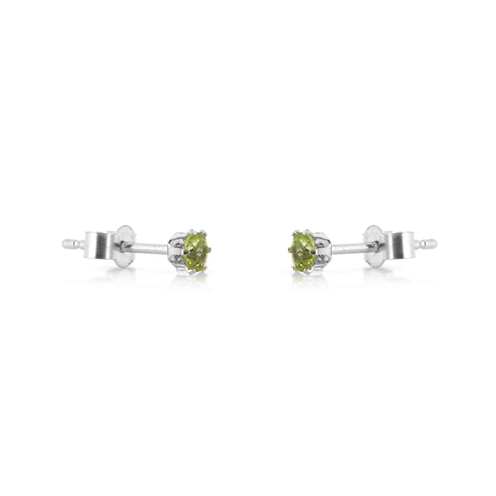 Brisa Peridot 3mm Stud Earrings - Sterling Silver Stud Earrings