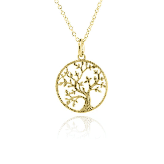 Tree Of Life Pendant - 9ct Yellow Gold Necklace