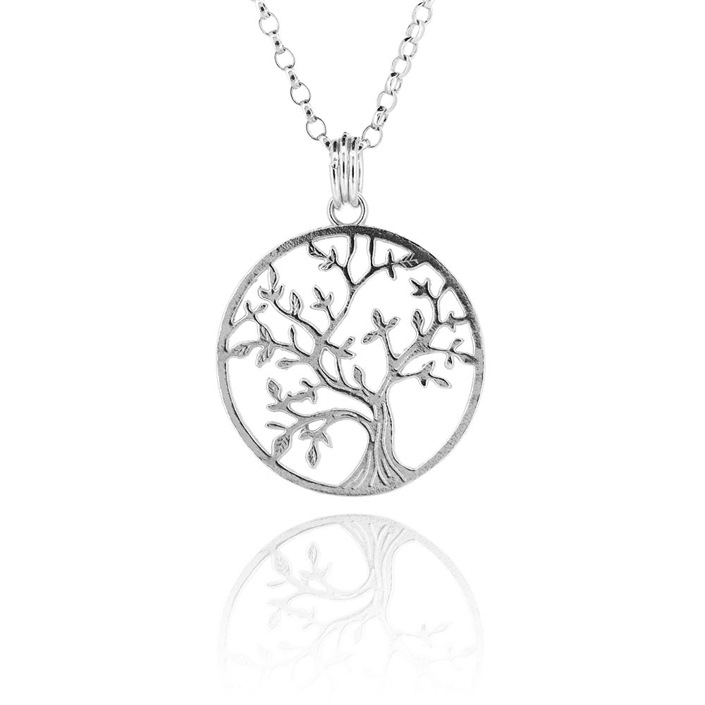 Tree Of Life Large Necklace - Sterling Silver Necklace