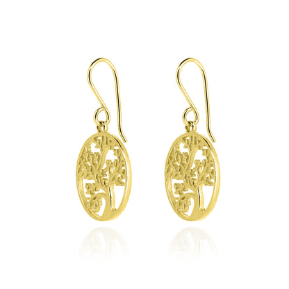Tree Of Life Drop Earrings - Yellow Gold Vermeil Drop Earrings