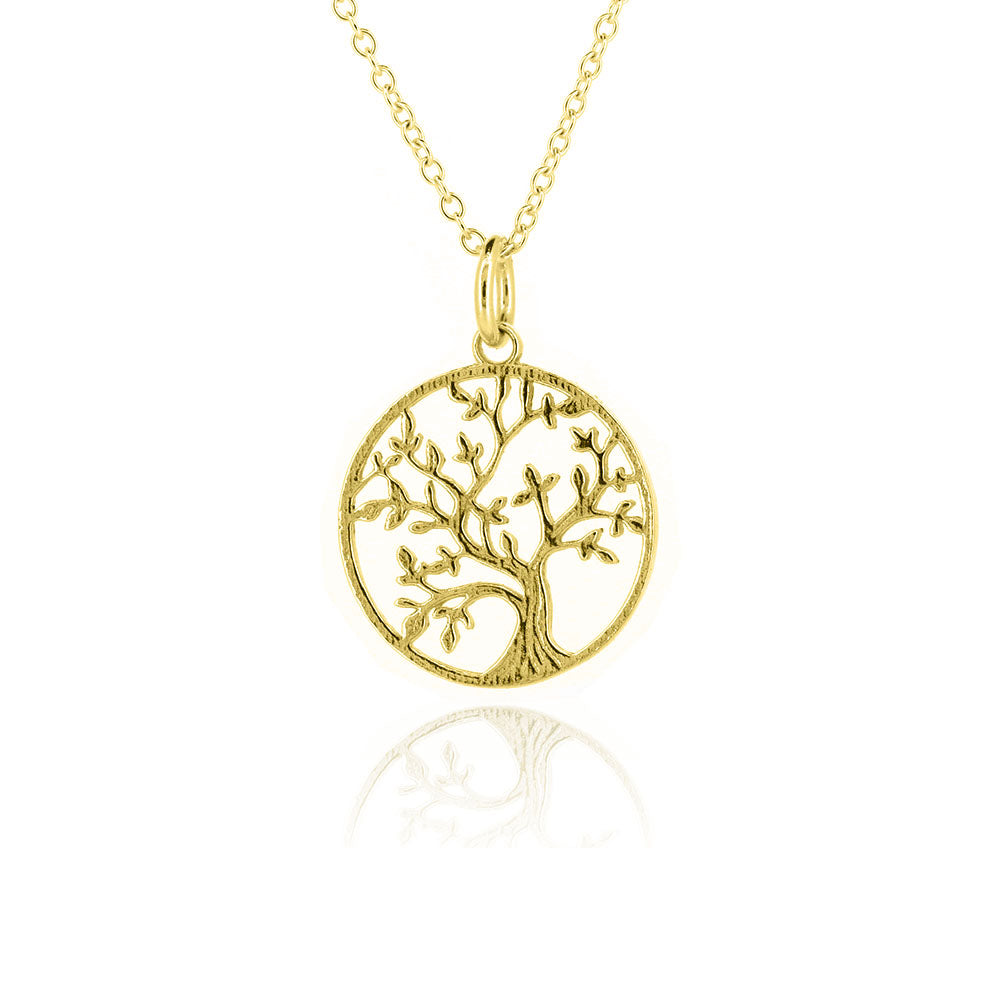 Tree Of Life Necklace - Yellow Gold Vermeil Necklace
