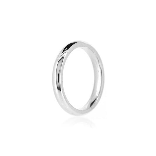 Court Profile 3mm Band Ring - Sterling Silver Rings