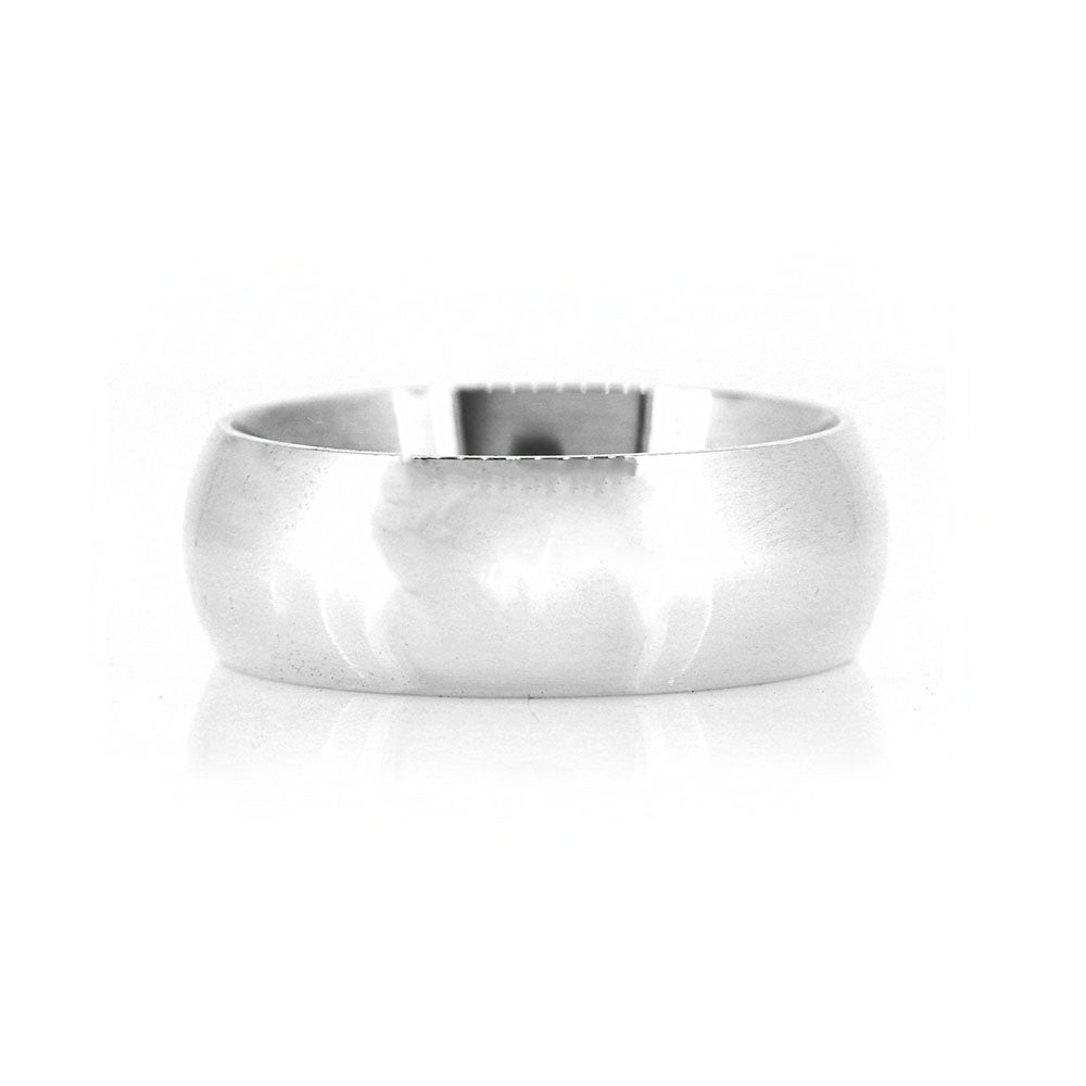 Court Profile 8mm Band Ring - Sterling Silver Rings