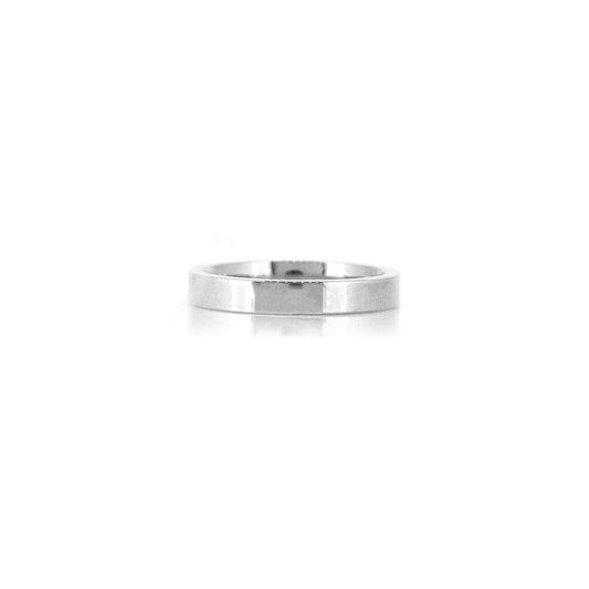 Flat Court Profile 3mm Band Ring - Sterling Silver Rings