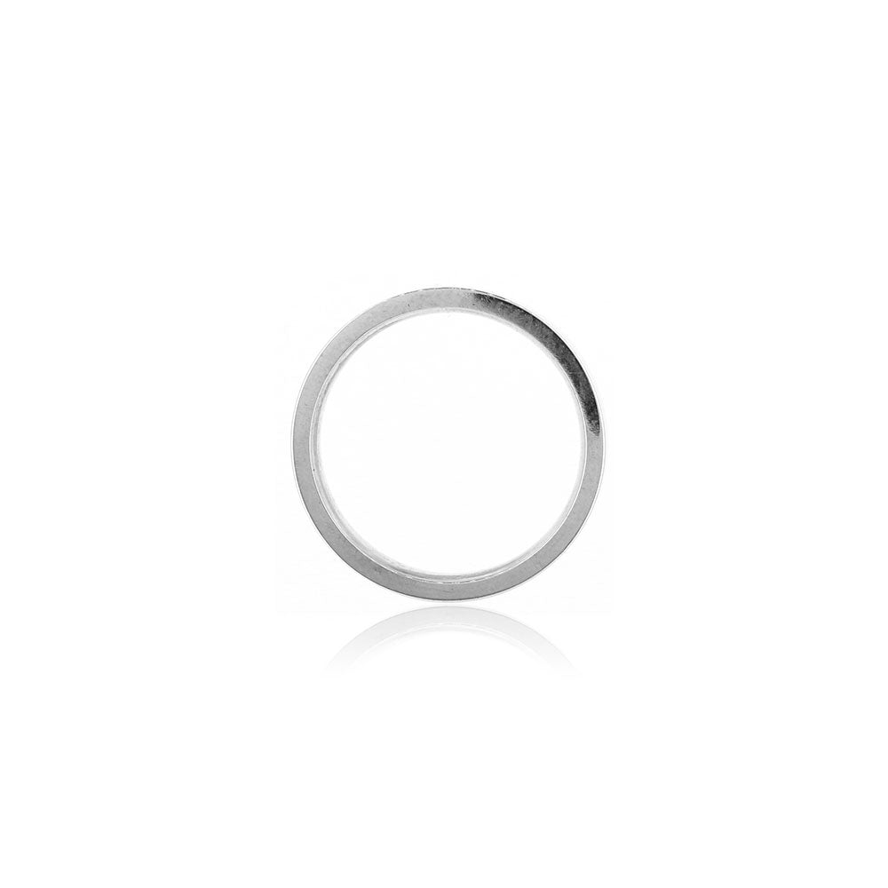 Flat Court Profile 4mm Band Ring - Sterling Silver Rings