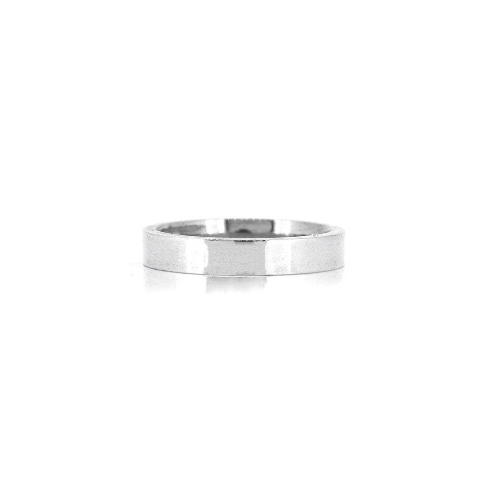 Flat Court Profile 4mm Band Ring - Sterling Silver Rings